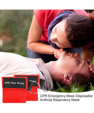 PHCOZY 5 Pcs CPR Mask Keychain Set | Check Valve & Breathing Scarf | MojiDecor Red Breathing Barrier for Safety & First Aid - Buy Online on GoSupps.com