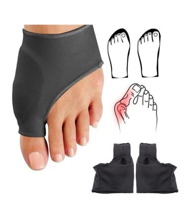 2 pieces/pair of improved toe-hallux valgus clips foot pain relief bunion correction separator durable (color: black size: l)