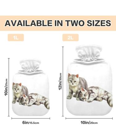 2L Cat Portrait Hot Water Bottle with Cover Pain Relief & Winter Hand/Feet Warmer - Buy Online on GoSupps.com