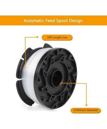MOLIK Trimmer Spool for Black+Decker AF-100 String Trimmer Edger - 240ft 0.065 Line Replacement Spool - 6 Pack with Spool Cap and Spring - Buy Online on GoSupps.com