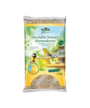 Dehner Natura bird feed |peeled sunflower seeds |Wild bird feed |Supplementary feed for all -year feeding |Fat food for grain feed eaters |For titms finches and sparrows |5 kg of peeled sunflower seeds 5 kg (1 Pack)