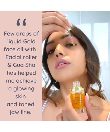 Natural Vibes Gold Beauty Oil Elixir - Nourishing Face Lips & Neck Oil for Restful Sleep | 15 ml - Buy Online on GoSupps.com