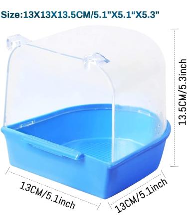 Bird Bath Box - Parakeet Shower Accessory for Pet Birds - Old Tjiko Sky Blue - Buy Online on GoSupps.com