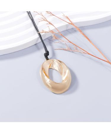 Oralgos Elegant Oval Metal Necklace - Geometric Hollow Pendant Fashionable Unisex Silver Jewelry Accessory - Buy Online on GoSupps.com