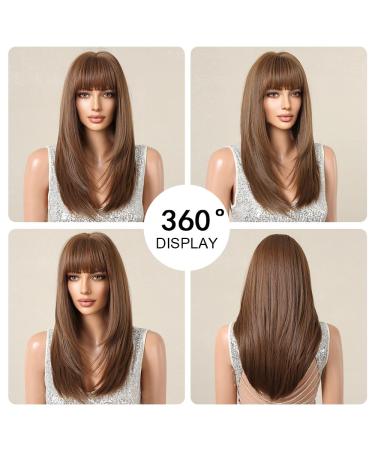 Oefei Brown Long Straight Pony Wig - Synthetic Hair for Women | Cosplay & Daily Party Use - Buy Online on GoSupps.com