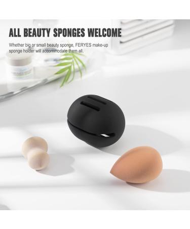 FERYES 2 PCS Makeup Sponge Holder - Silicone Beauty Blender Case for Travel | Black & Pink Makeup Sponge Storage - Buy Online on GoSupps.com