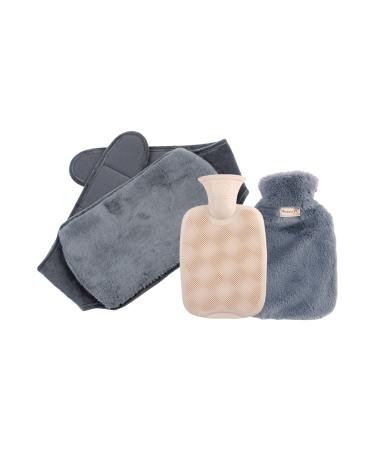 Pl sch-waist warmer belts and hot water bottle waist warmer cover warm belly belt 1000 ml of warm stamps for hands neck feet (dark gray)