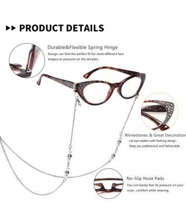 EYEURL Cat Eye Reading Glasses for Women - 3 Pack Blue Light Blocking Eyeglasses Lightweight Anti Eyestrain Readers - 2.00 Black/Clear/Tortoise - Buy Online on GoSupps.com