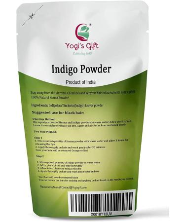 Yogi's Gift Indigo Powder for Hair - Ideal for Black and Dark Hair - 250g - 100% Pure & Natural Black Henna Hair Color - Buy Online on GoSupps.com