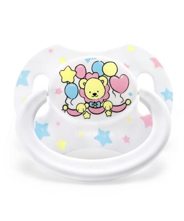 LittleForBig Large Shield Pacifier Generation II in Adult Size White Little Circus Lion Pattern - Buy Online on GoSupps.com