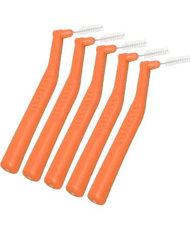 Portable L-Shaped Interdental Brushes - Effective Cleaning for Plaque Removal & Braces - 5 Pieces in Orange - Buy Online on GoSupps.com