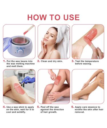 Acwoo 500g Pink Waxing Pearls Kit with 10 Spatulas - Hair Removal for Women & Men | Legs Face Arms Armpits Back Depilation - Buy Online on GoSupps.com