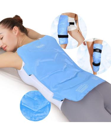 REVIX Full Back Ice Pack for Injuries Reusable Large Gel Ice Wrap for Back Pain Relief from Swelling, Bruises & Sprains by Cold Compression Therapy, XXL Blue 2X-Large