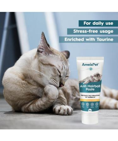 AmeizPet Anti-Hairball Paste for Cats Malt Paste for Cats - Food Supplement - for Long and Short Haired Cats with Taurine and Cheese 2 pcs x 100g (3.52 Oz) - Buy Online on GoSupps.com
