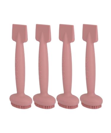 Silicone Facial Mask Brush Ergonomic Handle Dual Head Fine Brush and Flat Brush for Deep Cleansing Easy to Wash Beauty Salon Home