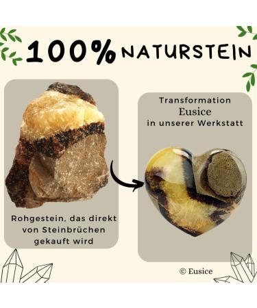 Eusice Heart Septaria | Natural Stone Crystal for Lithotherapy Meditation & Chakra Healing (40mm - 55mm) | Handmade Well-being Gem - Buy Online on GoSupps.com