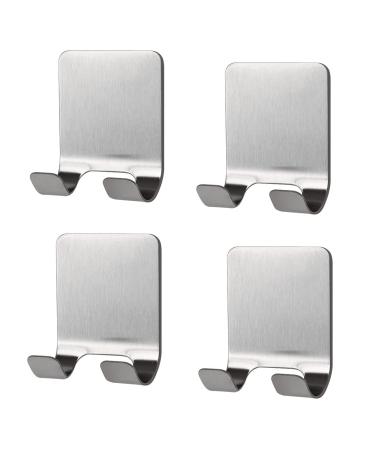 Alwaiiz 4 piece of razor holder hook multi -purpose hook stainless steel Self -adhesive shaver holder wall waterproof bathroom hook without drilling for ceiling bathroom kitchen bathroom (silver)