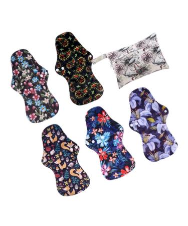 Healifty 6pcs Menstrual Period Pads Bamboo Sanitary Napkin Washable Menstrual Pads Bamboo Nursing Pads Organic Nursing Pads Light Tampons Super-Absorbent Menstrual Pads Towel Pad Coaster Assorted Color 1 Count (Pack of 1)