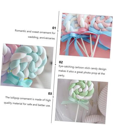 Ciieeo 9 Pcs Simulation Lollipop Cake Decorations Wedding Decor Candy Ornaments Lollipop Candy Sticks Prop Cartoon Design Dessert Shop Decor Candy Cane Ornaments Window Gift Clay Cute - Buy Online on GoSupps.com