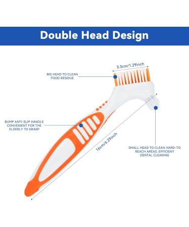 4 X Portable Double Tip Denture Brushes - Effective Teeth Cleaning Duo for Better Oral Care - Buy Online on GoSupps.com