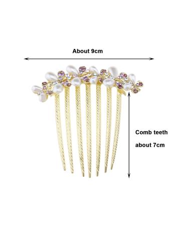 SG Store Flower Hair Comb - Rhinestone Wedding Bridal Headpiece | Decorative Hair Accessory for Women & Girls | Purple Hairstyle Enhancer - Buy Online on GoSupps.com