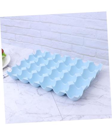 Hemoton Egg Holder Organizer Box Straw Stacked Grids for Refrigerator Storage Holder Egg Breakage-proof Thicken Wheat Blue Blue 29*19CM - Buy Online on GoSupps.com