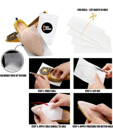 SoleShieldz Transparent Shoe Sole Protector - Large Size for Jordans Dunks & Sneakers | 4 Pcs Defender & Guard - Buy Online on GoSupps.com