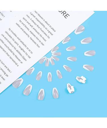 Sethexy French Long False Fingernails - 24 White Ballerina Acrylic Press-On Nails for Women & Girls - Buy Online on GoSupps.com