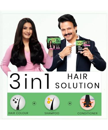 VIP Pack of 6 5 in 1 Natural Color Shampoo Sachets Black 40g - Buy Online on GoSupps.com