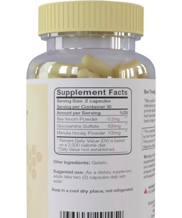 New Bee Venom Therapy XDietary Supplement - Glucosamine Venom Blend Improves Joint Health Mobility and Comfort Supplement - Extra Strength Pills - Natural Health Complex 60 Capsules (1) - Buy Online on GoSupps.com