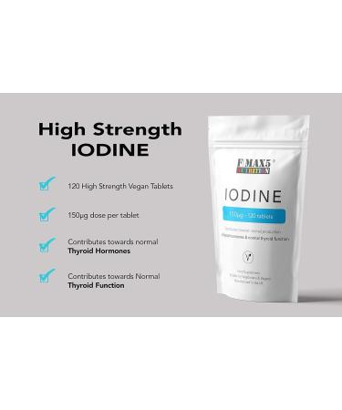 Iodine 150mcg 120 Tablets | High Strength Natural Source | Pregnancy & Thyroid Supplement | Vegan | UK Made - Buy Online on GoSupps.com