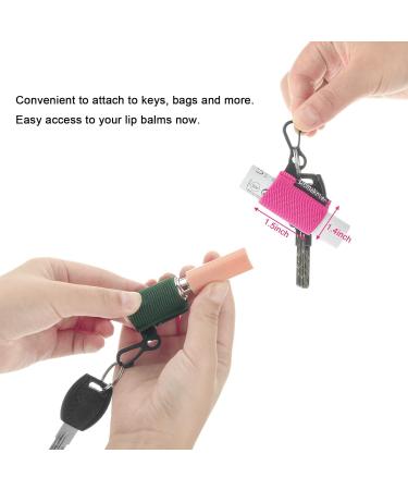 Homakover 12 Pack Compact Clip-On Chapstick Holder Keychain - Multicolor Lip Balm Sleeves with Tight-Knit Elastic Clip - Fits Most Standard Lip Balm - 12 Colors - Buy Online on GoSupps.com