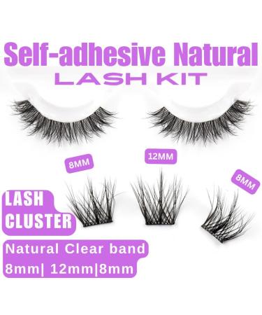 Self-Adhesive Natural Lash Clusters & Tweezers Kit | D Curl Anime Eyelash Extensions (H103 8-12mm) - Wispy Manga Lashes - Buy Online on GoSupps.com