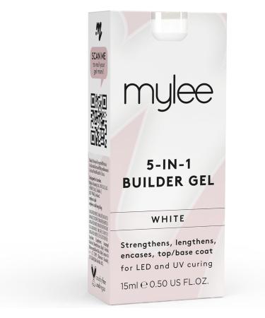 Mylee 5 in 1 Builder Base Strengthening Gel 15ml - White | UV/LED Nail Polish Coat for Strong Nails, Tips & Extensions - Professional Manicure Repair - Buy Online on GoSupps.com