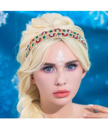 Flayem Rhinestone Red Headband Crystal crown Headband Padded Wide Baroque Hair Band Hoop Gorgeous Hair Accessories for Women and Girls (Red Green) - Buy Online on GoSupps.com