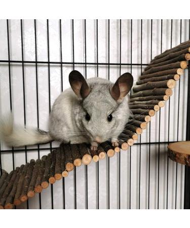 Natural Wooden Hamster Climbing Bridge - Eco-Friendly Pet Ladder with Wing Screws & Washers | Perfect Chew Toy for Small Pets - Buy Online on GoSupps.com
