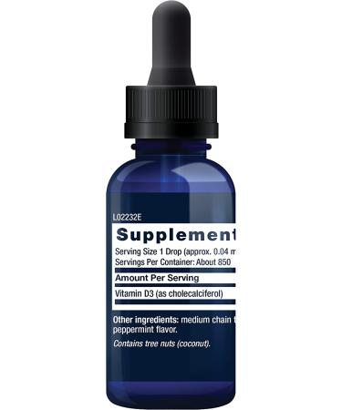 Life Extension Liquid Vitamin D3 - Mint Flavor 2000 IU | 1 fl oz (29.57 ml) - Buy Online on GoSupps.com
