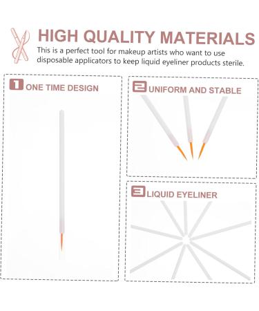 FOMIYES 200 Pcs Disposable Eyeliner Brush Liquid Eyeliner Powder Eyeliner Brush Nylon Fiber Brush Miss Face 8.5x0.3cmx2pcs Whitex2pcs - Buy Online on GoSupps.com