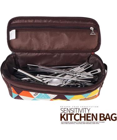 Camping Travel Cooking Utensils Organizer Bag | Portable BBQ Camp Cookware Pouch | Oxford Cloth Nylon Metal | 13x5.1x4.9inch - Buy Online on GoSupps.com