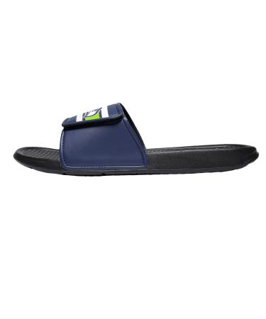 FOCO Men's Legacy Stripe Sport Slide Flip Flop Sandal X-Large Seattle Seahawks