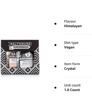 Salt and Pepper Mill Grinder Gourmet Re-fill Combo Himalayan Pink Rock Salt 100g and Tellicherry Black 50g Salthouse and Peppermongers - Buy Online on GoSupps.com