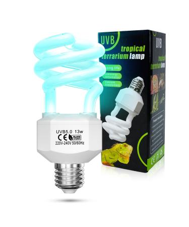Tobebright 13W UVB Lamp 5.0 E27 UVB Reptiles Terrarium Lamp AC220-240V UVB Compact fluorescent lamp for aquarium glass container feeder turtle snake lizard etc. - Buy Online on GoSupps.com