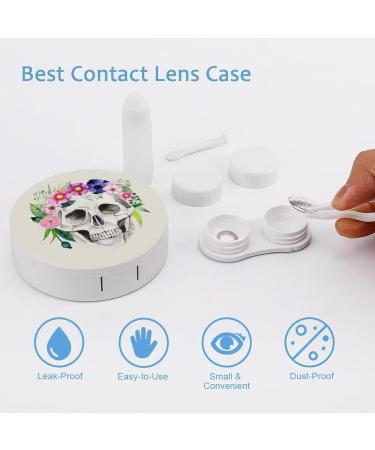 Bagea-Ka Sugar Skull Day of The Dead Contact Lens Case Kit | Eye Care Box with Mirror Tweezers & Solution for Travel & Home - Buy Online on GoSupps.com