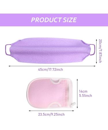 6Pc Exfoliating Back Scrubber Set with Handles - Body Exfoliator Washers & Bath Gloves for Skin Cleansing and Massage - Men and Women - Buy Online on GoSupps.com