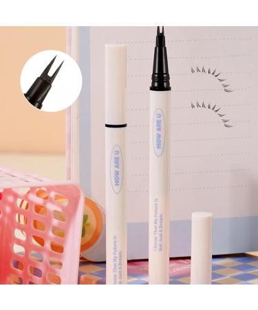 Double Tip Lower Eyelash Liner - Waterproof Smudge Proof Lower Lash Liner Liquid Eyeliner Super Slim Eye Liner Natural Lower Eyelashes for Eye Makeup Kagrote 01# Rebel Black Gray - Buy Online on GoSupps.com