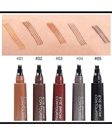 QUEMISS Micro Brow Pencil Eyebrow Pen 3D Tint Pen Creates Lasting Make-Up Professional Natural Looking Eyebrows Cover Sparse Areas Daily Waterproof Brows 01#light Brown - Buy Online on GoSupps.com