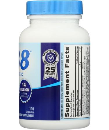 PB8 Probiotic Dietary Supplement 8 Strains of Beneficial Bacteria 14 Billion CFU 120 Capsules - Buy Online on GoSupps.com