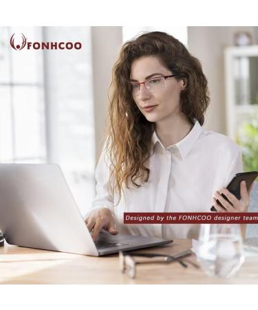FONHCOO Half-Rim Reading Glasses for Men & Women - 3.5x Magnification Blue Light Filter Stylish Visual Aid for Seniors - International Shipping Available - Buy Online on GoSupps.com