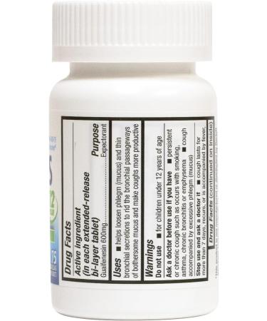 HealthA2Z Mucus Relief Guaifenesin 600 mg 75 Tablets | 12 Hour Expectorant for Chest Congestion Relief | No Benzene | Extended Release - Buy Online on GoSupps.com