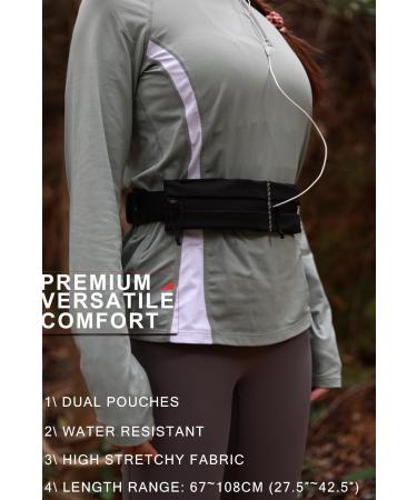 EGOO Water-Repellent Base Belt | Adjustable Rubber Band | Light Sports Hip Pocket for Running Hiking Cycling & Outdoor Activities (Schwarz) - Buy Online on GoSupps.com
